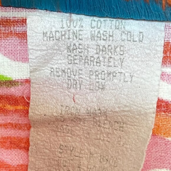 Vintage Beverly Hills Blues Button Down Tropical Pink Hawaiian - Picture 7 of 7